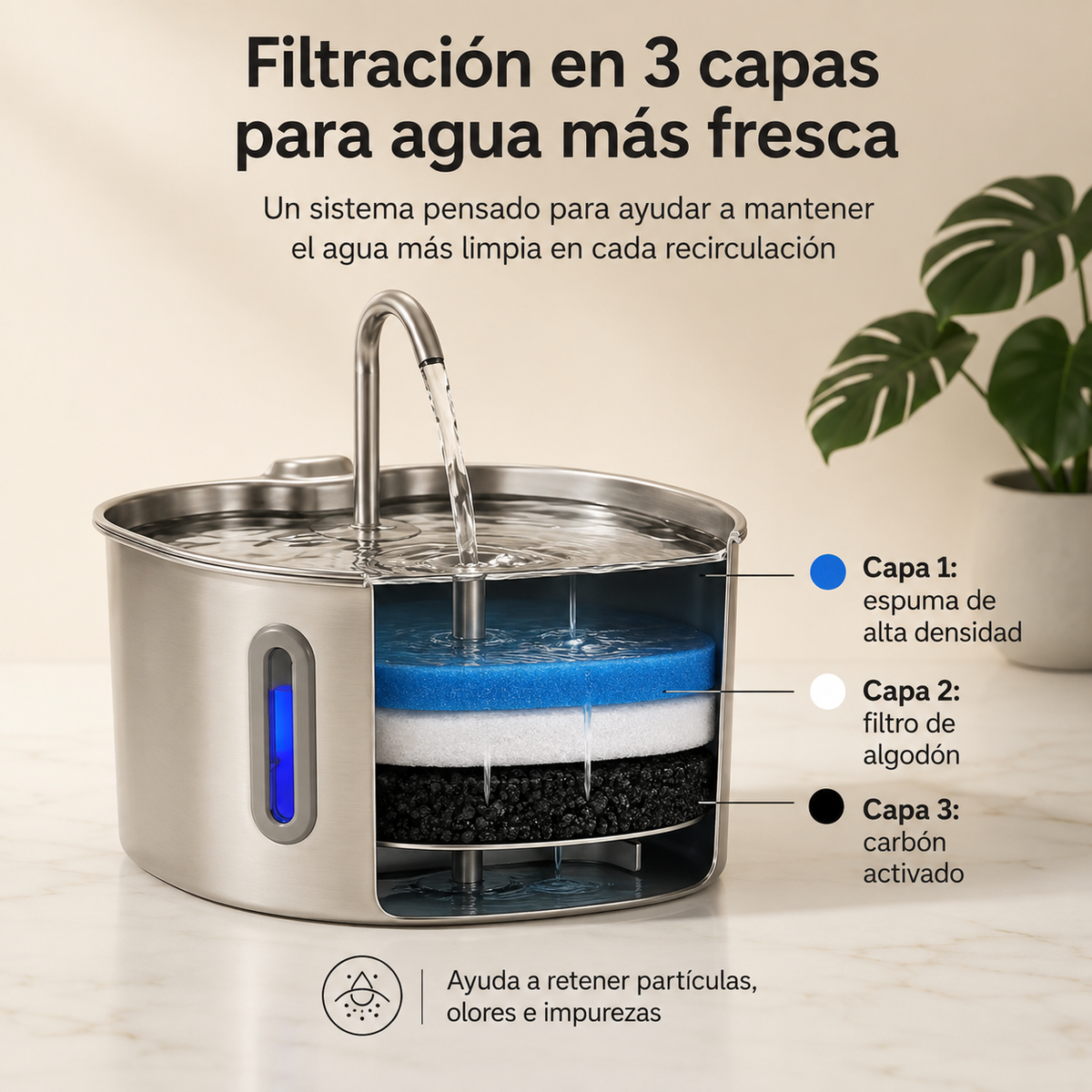 Brivori™ - Fuente de Agua de Acero Inoxidable para Gatos