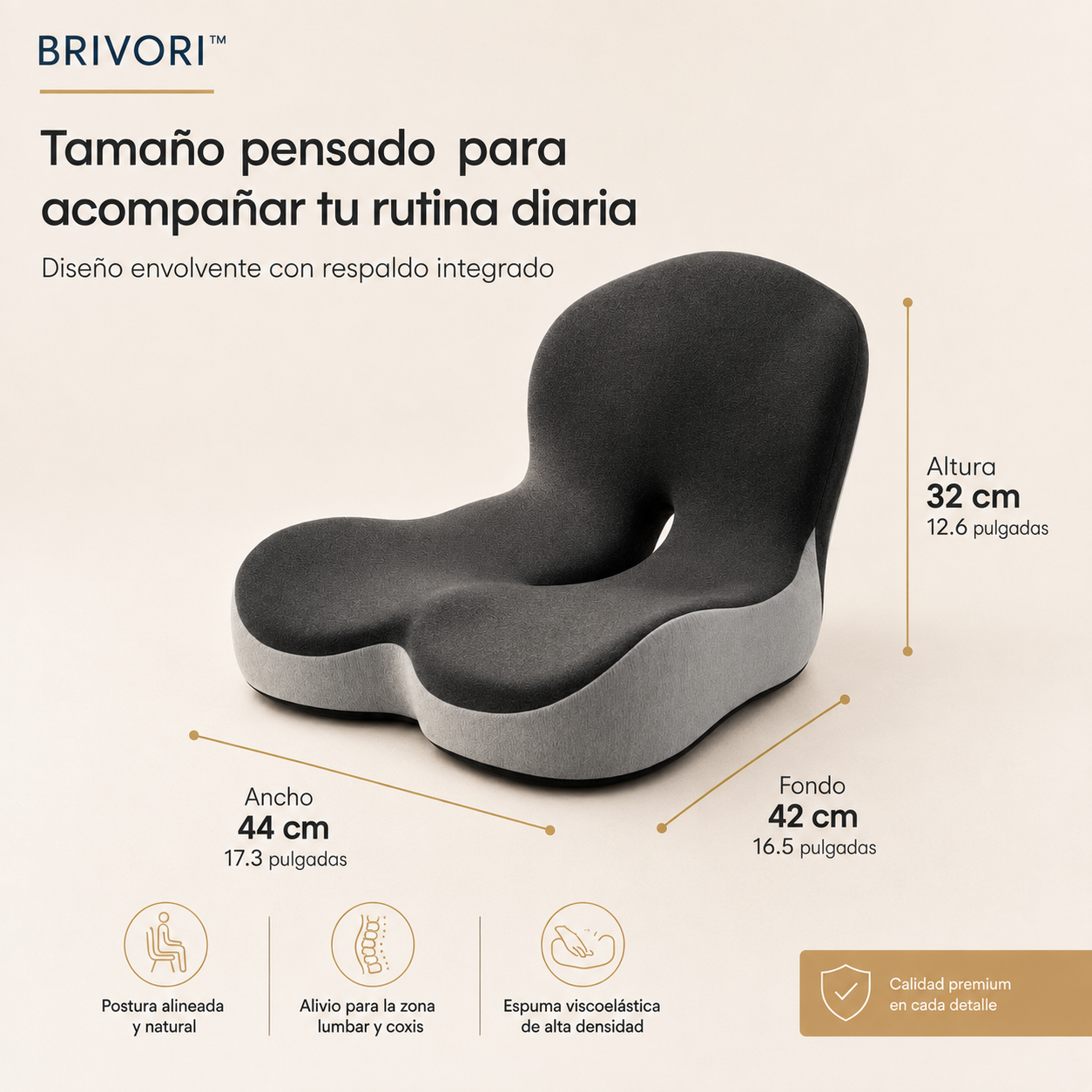 Brivori™ - Cojín Ergonómico de Asiento