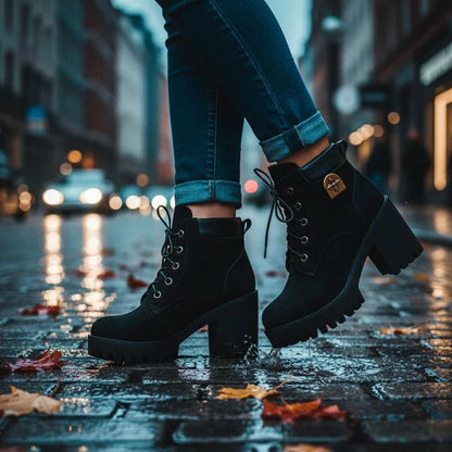 MetraBoot™ – Botas Urbanas Impermeables de Tacón