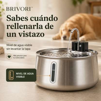 Brivori™ - Fuente de Agua de Acero Inoxidable para Perros