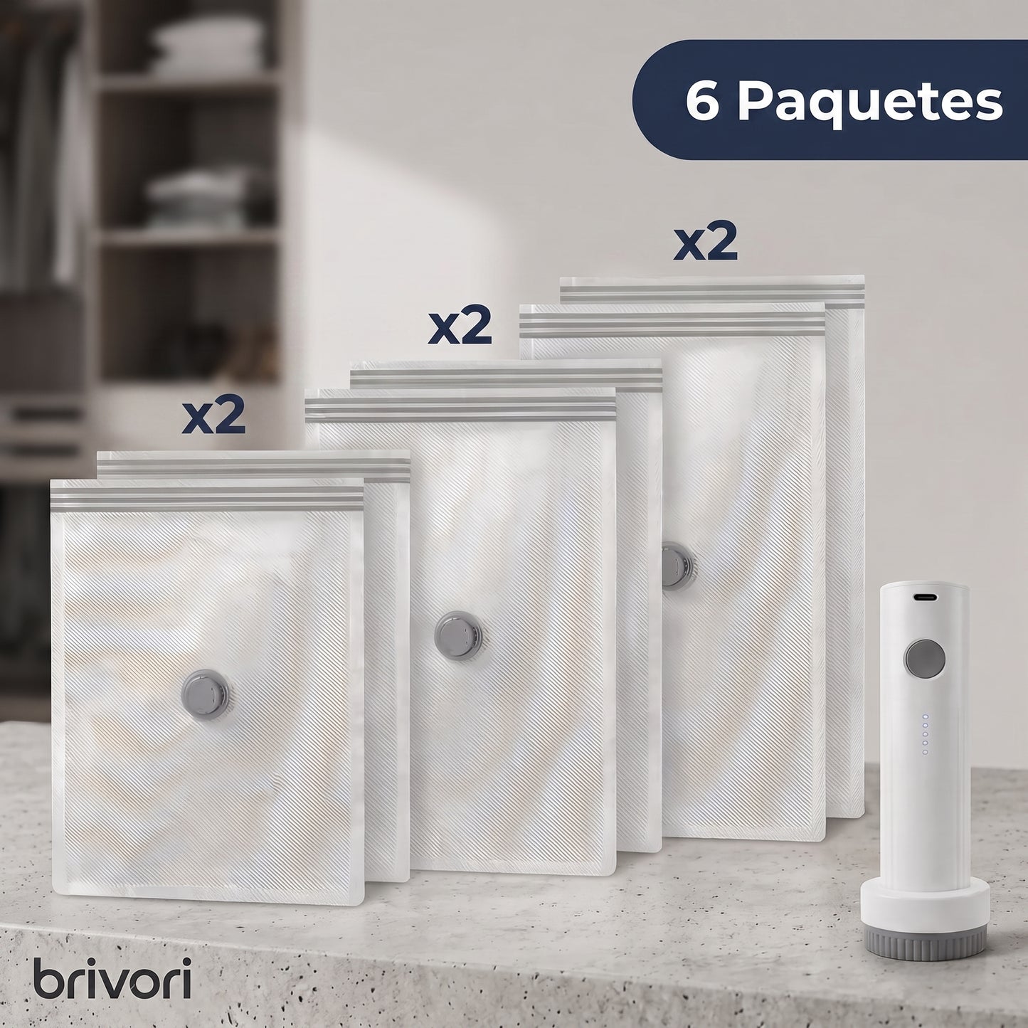 Brivori™ - Kit de Bolsas al Vacío para Viaje