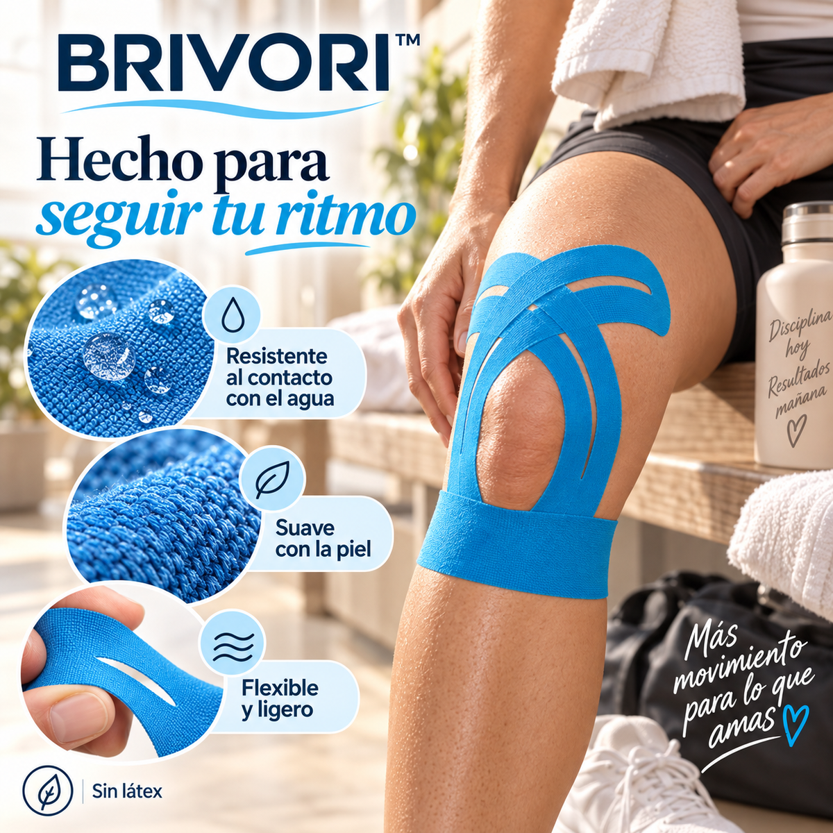 Brivori™ - Cinta Kinesiológica Precortada para Rodilla