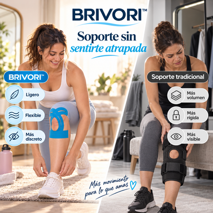 Brivori™ - Cinta Kinesiológica Precortada para Rodilla