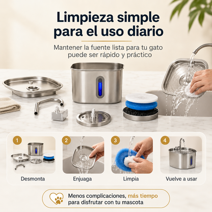 Brivori™ - Fuente de Agua de Acero Inoxidable para Gatos
