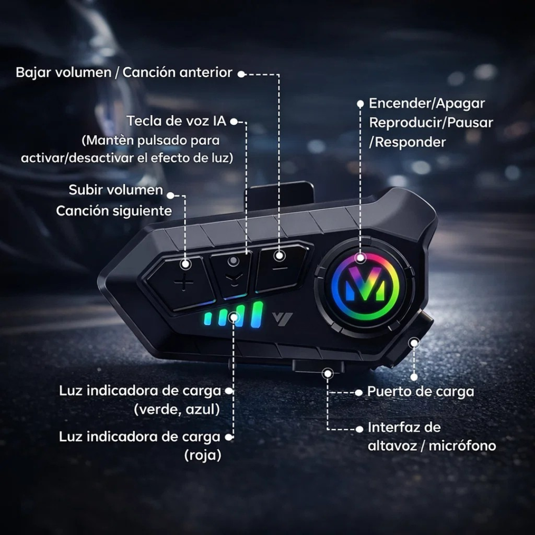 VELOXION™ - Intercomunicador inteligente para casco V12