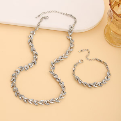 ZELORIA™ – Collar y Pulsera Hojas Luminosas