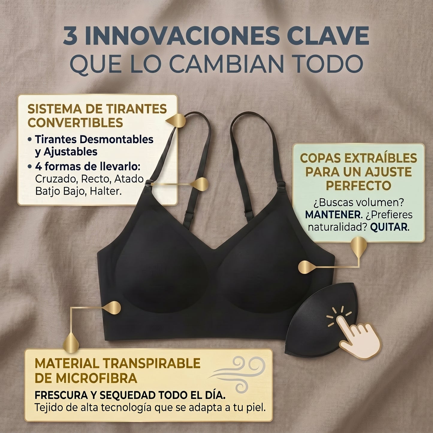 LUNÉVIA™ - Sujetador suave de 4 vías