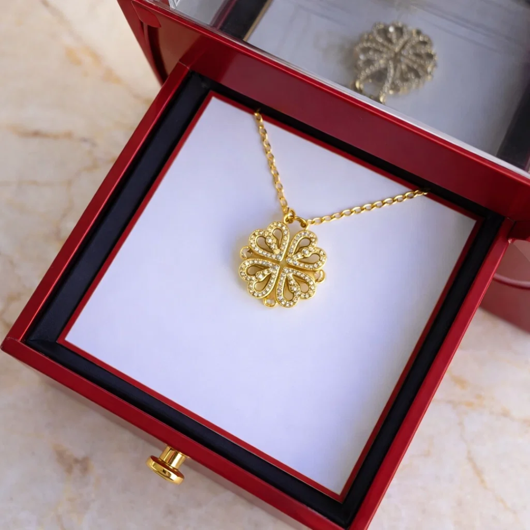 LUNARIA™ - Rosa Eterna y Collar Trébol