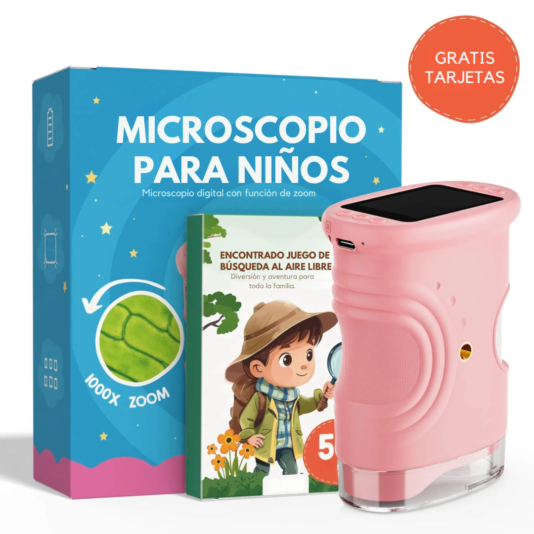 MicroScopeX™ – Microscopio Digital Infantil 1000x (+Cartas Gratis)