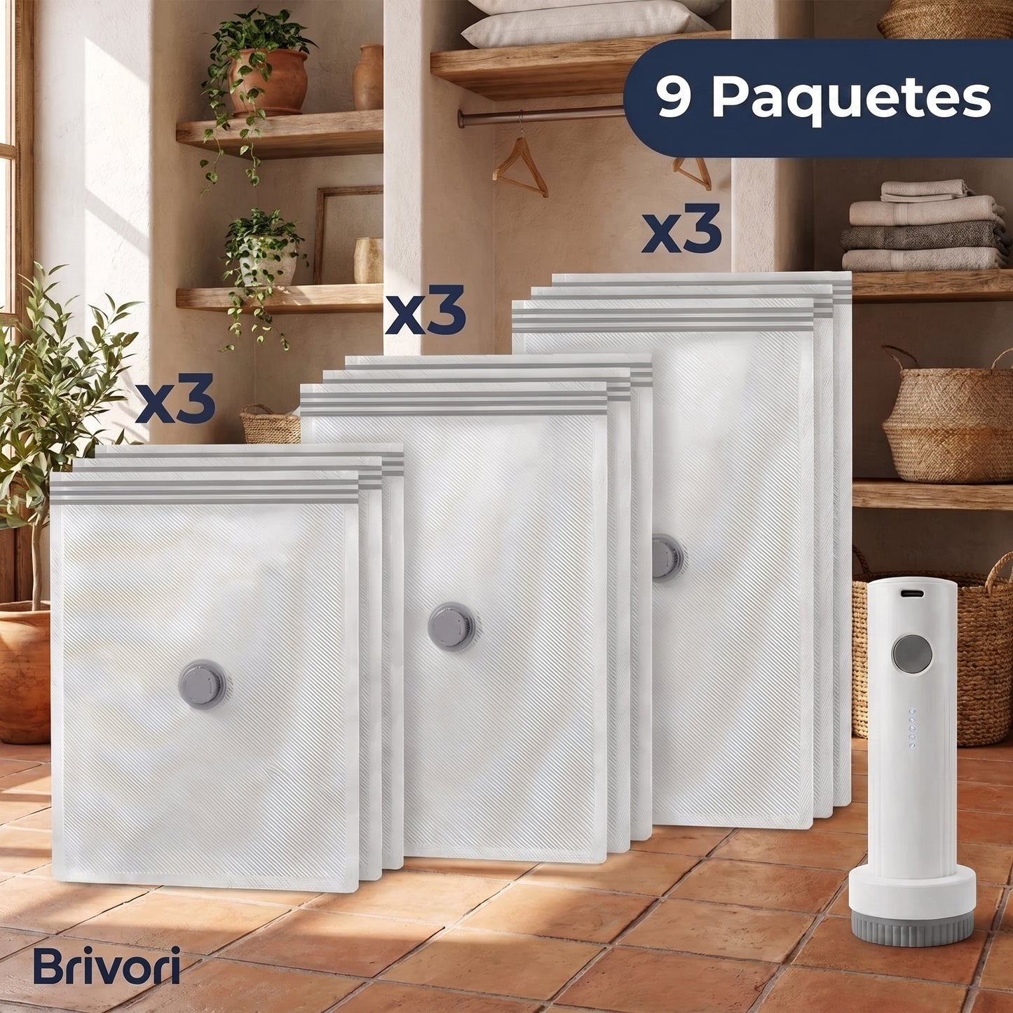 Brivori™ - Kit de Bolsas al Vacío para Viaje