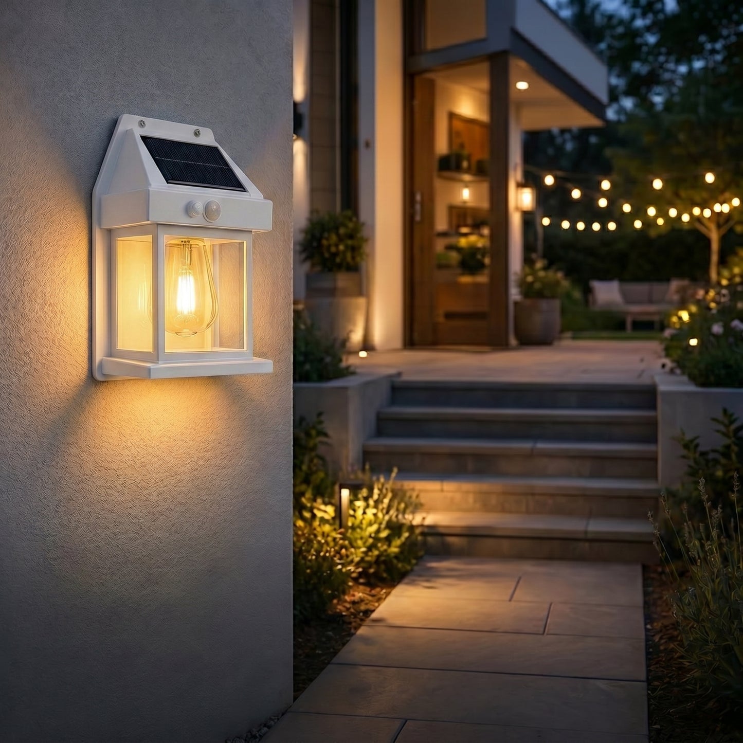 SOLVANYA™ - Lámpara de pared tipo farol solar