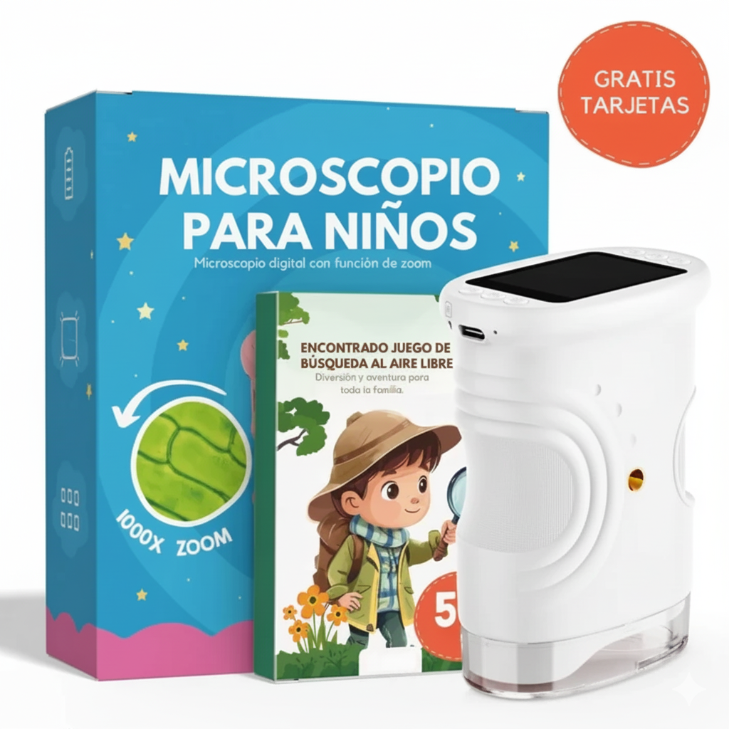 MicroScopeX™ – Microscopio Digital Infantil 1000x (+Cartas Gratis)