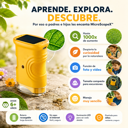 MicroScopeX™ – Microscopio Digital Infantil 1000x