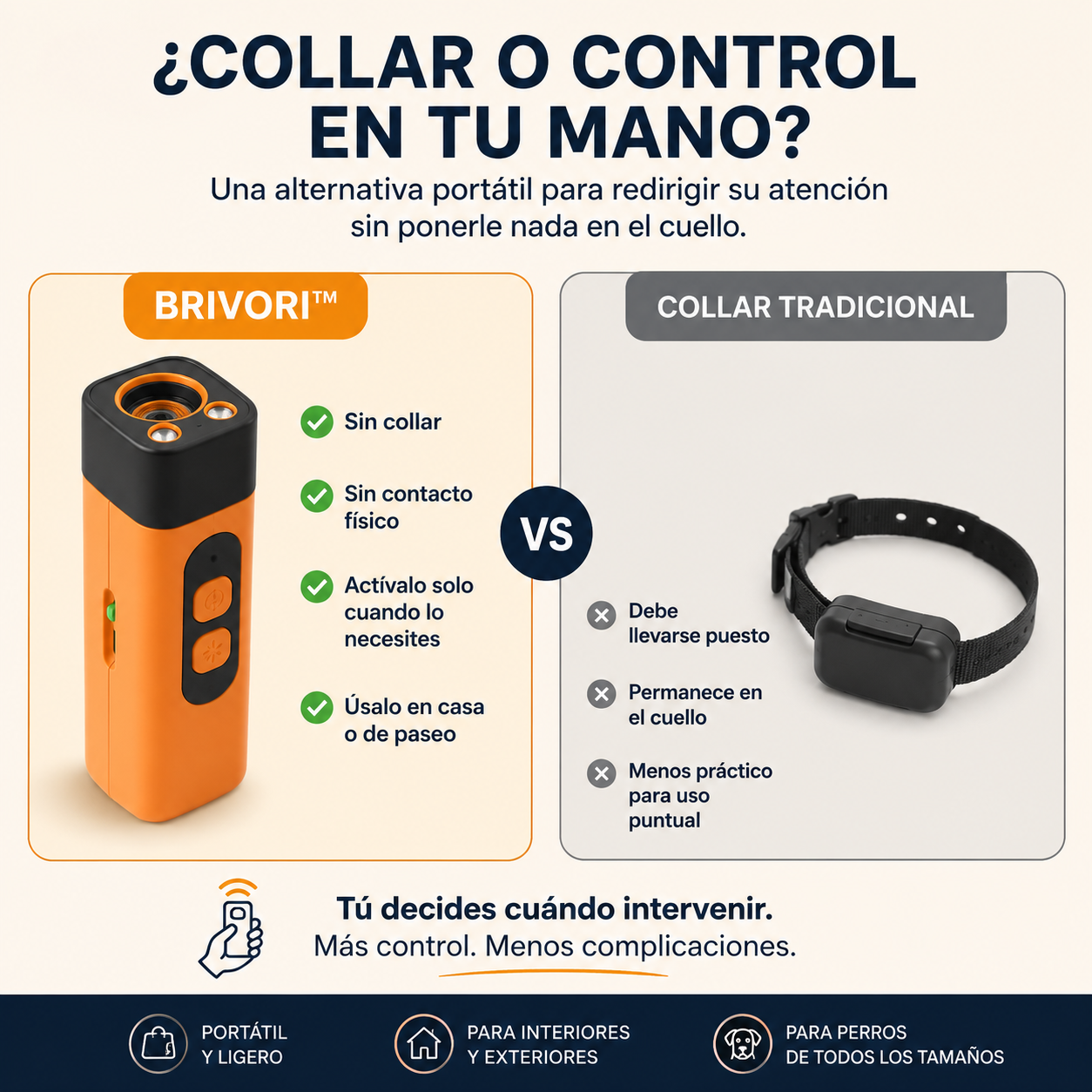 Brivori™ – Control Ultrasónico Antiladridos para Perros