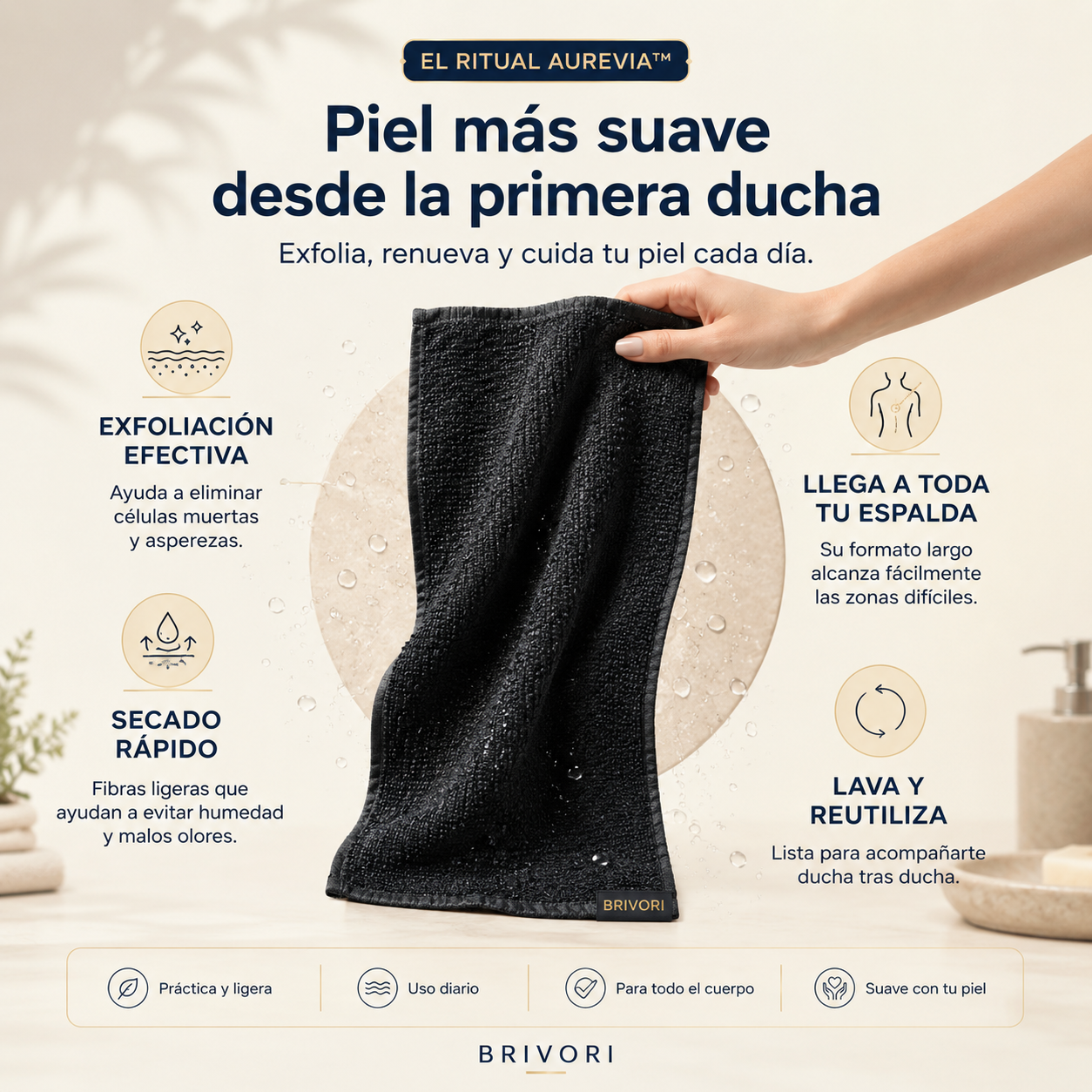 Aurevia™ – Toalla Exfoliante Corporal