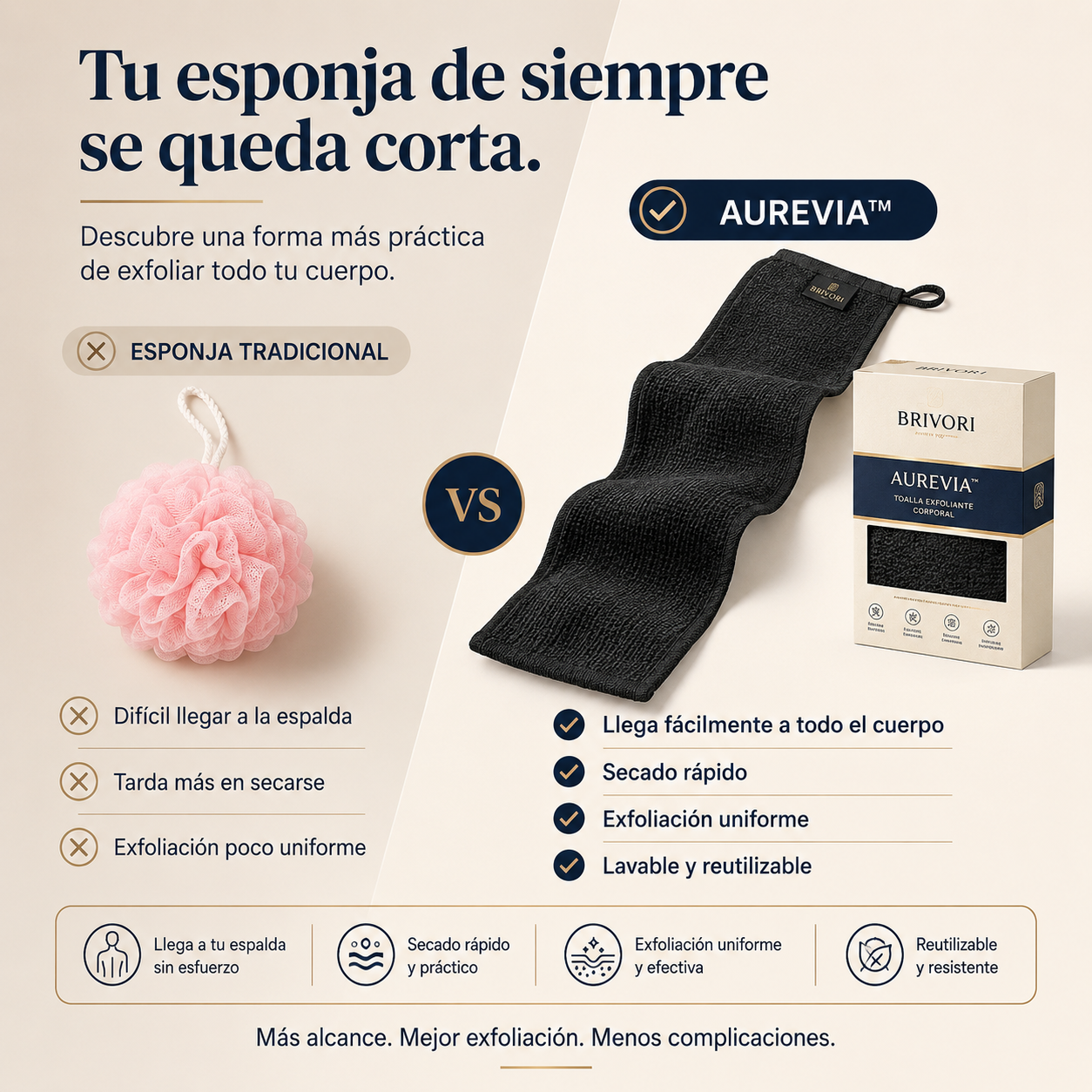 Aurevia™ – Toalla Exfoliante Corporal