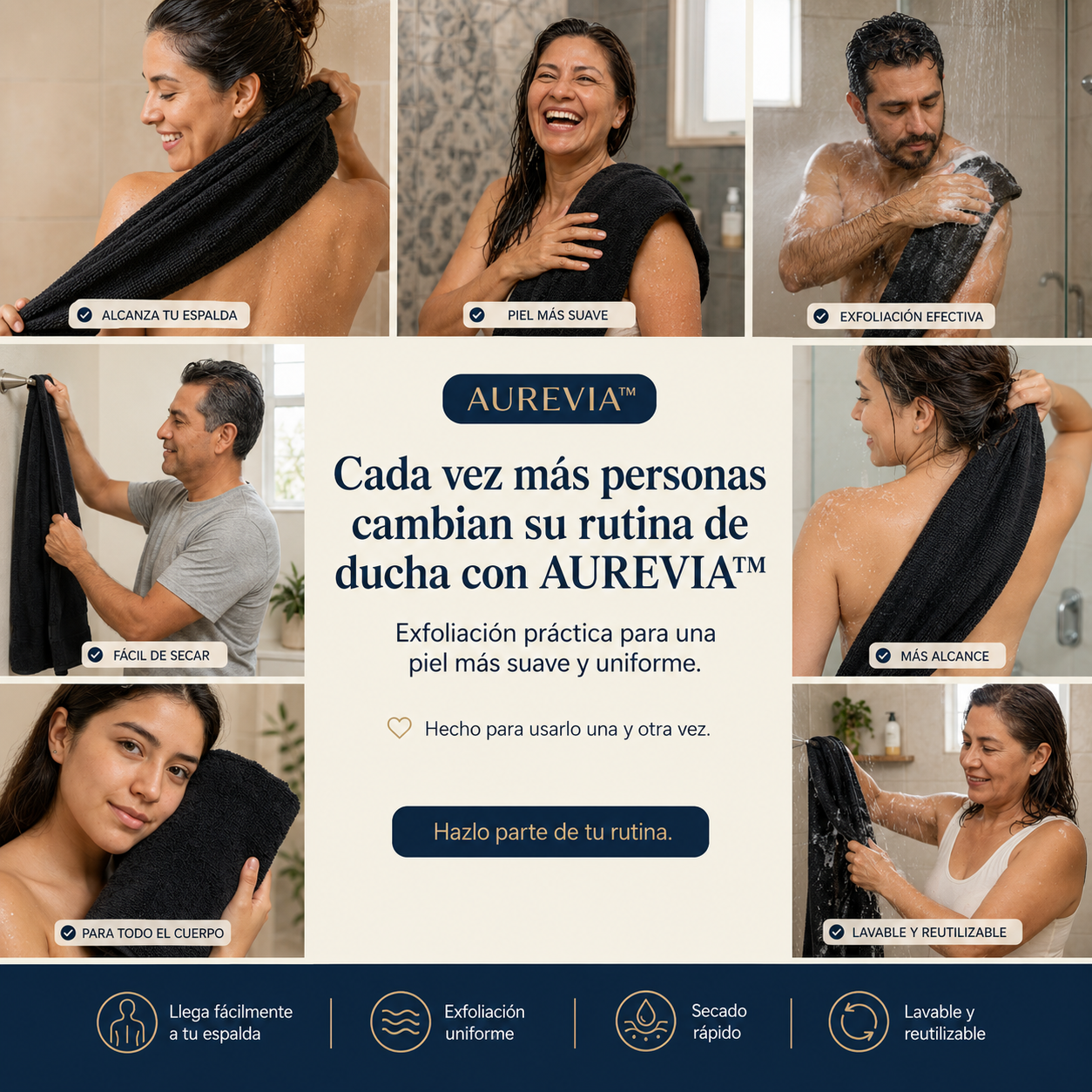 Aurevia™ – Toalla Exfoliante Corporal