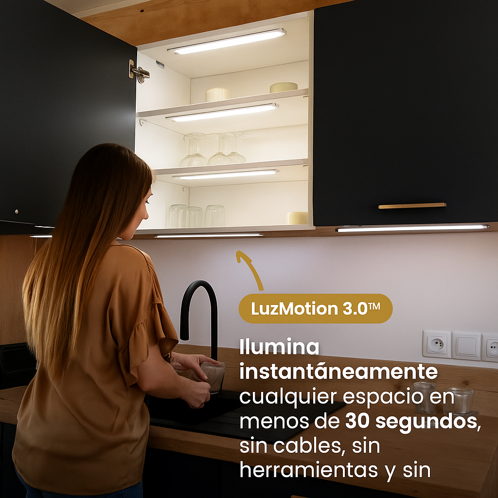 LuzMotion 3.0™  | Regleta LED inalámbrica con sensor de movimiento