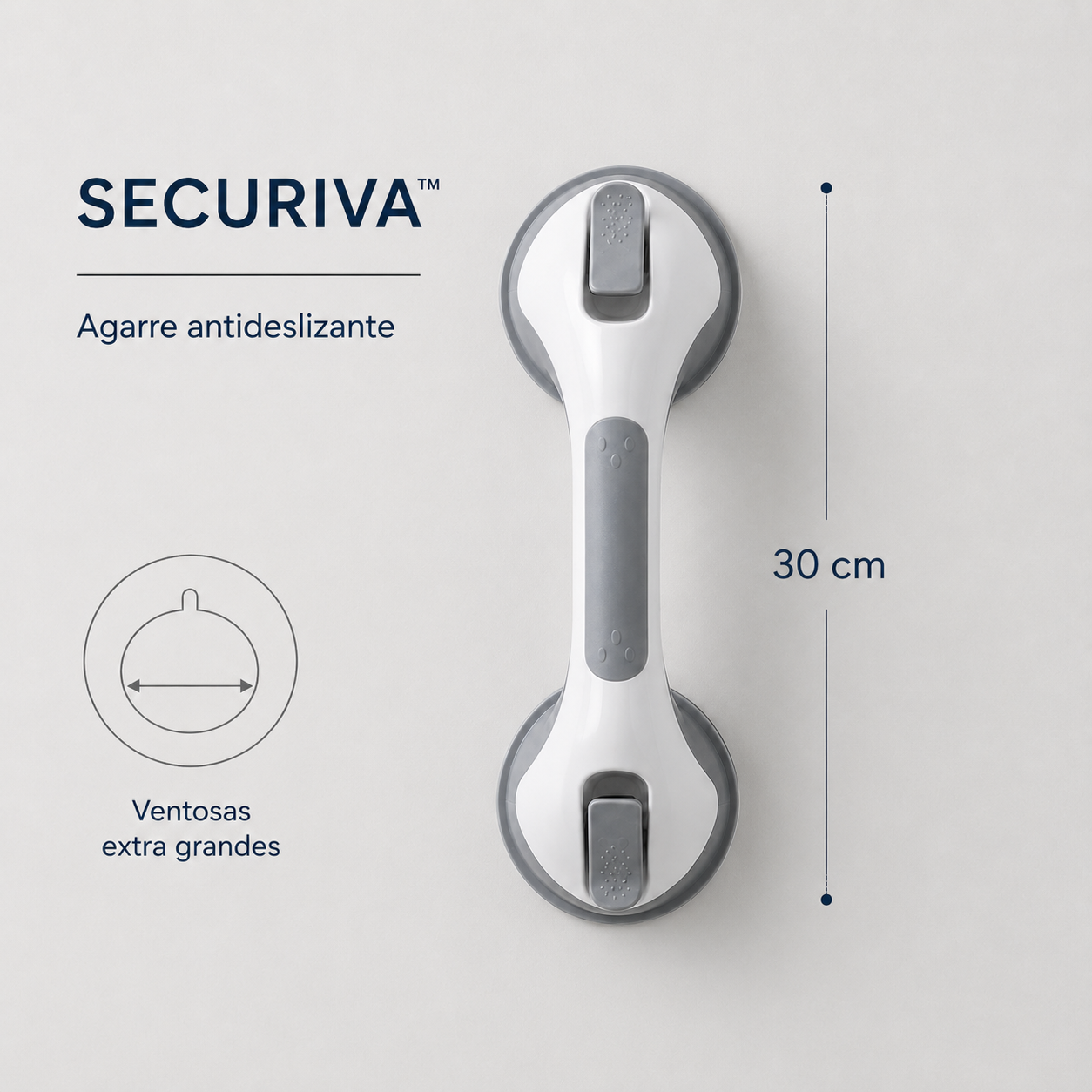 SECURIVA™ - Barra de apoyo para ducha con ventosa