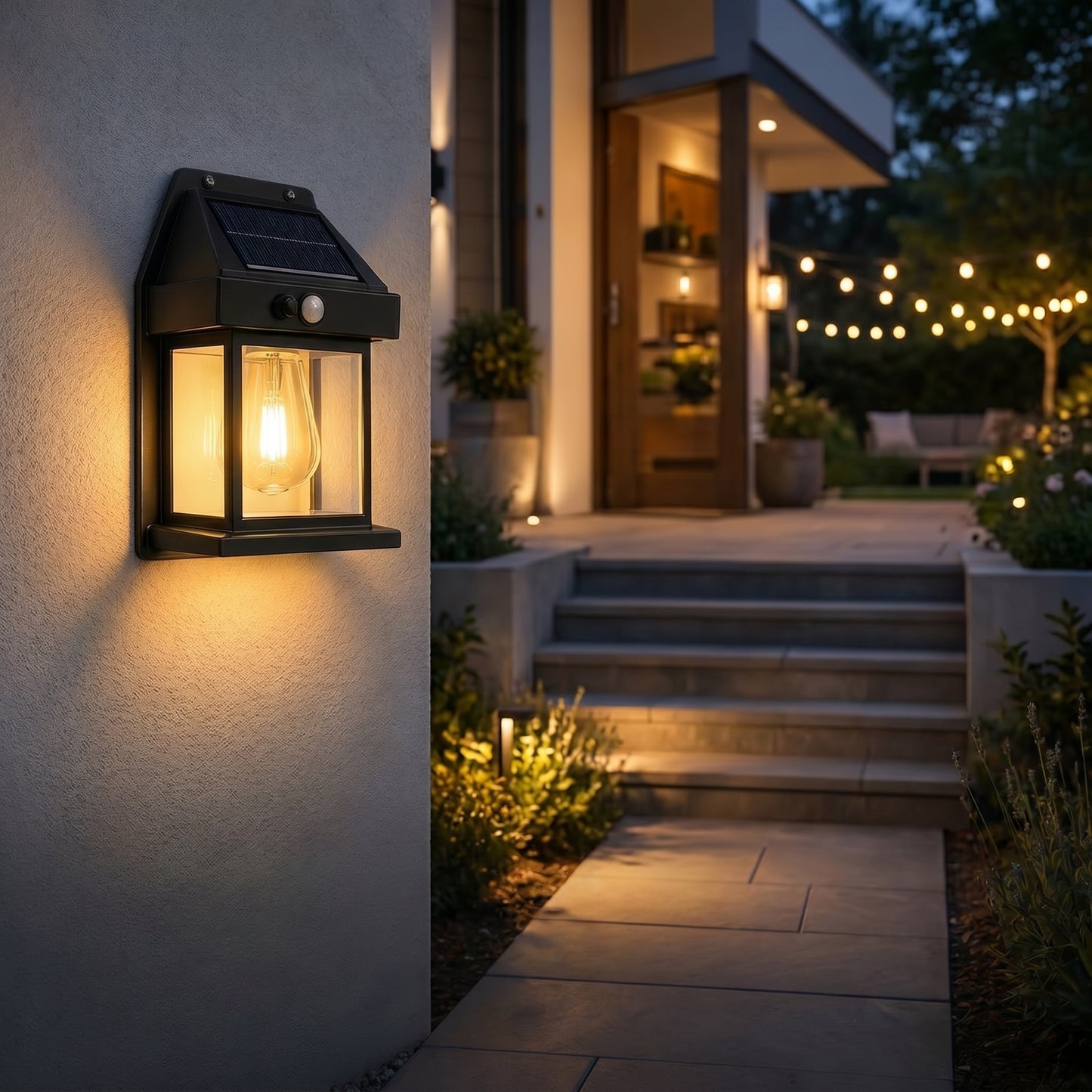 SOLVANYA™ - Lámpara de pared tipo farol solar