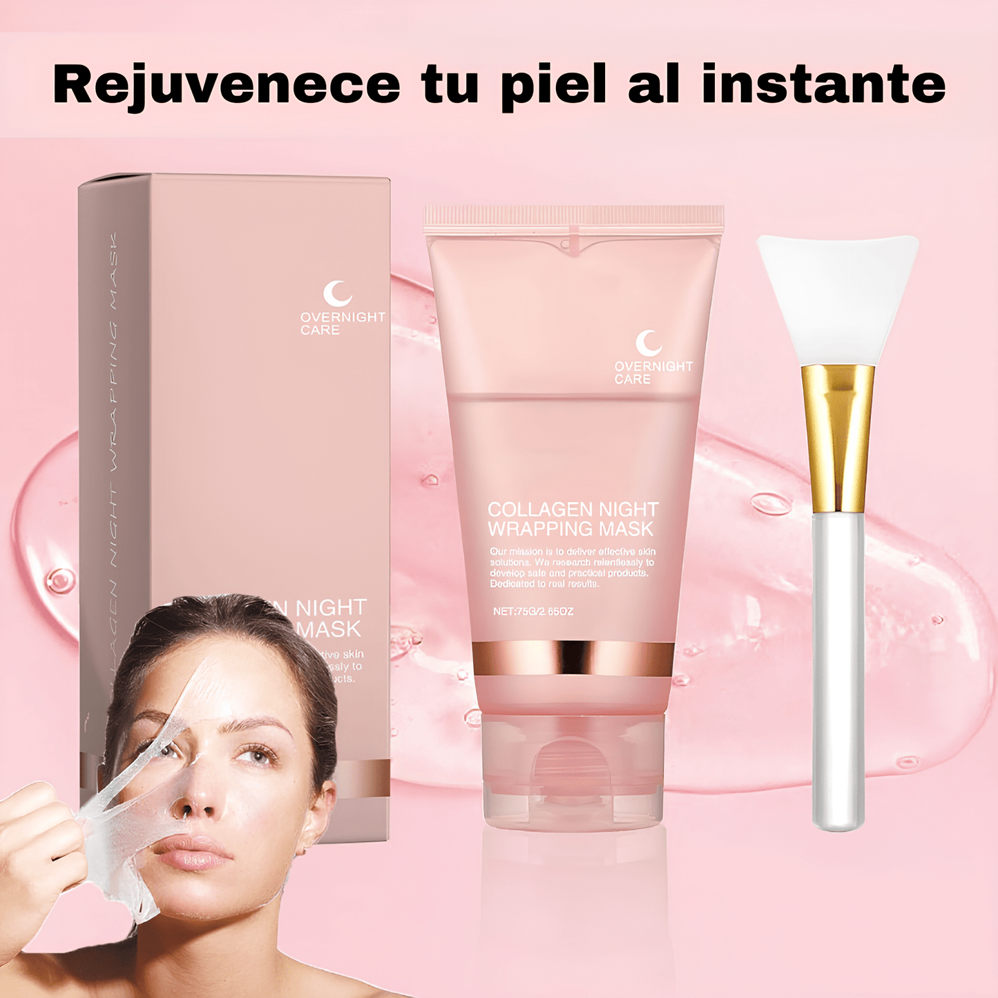 DermaNoctis™ – Mascarilla de Bio-Colágeno + Brocha
