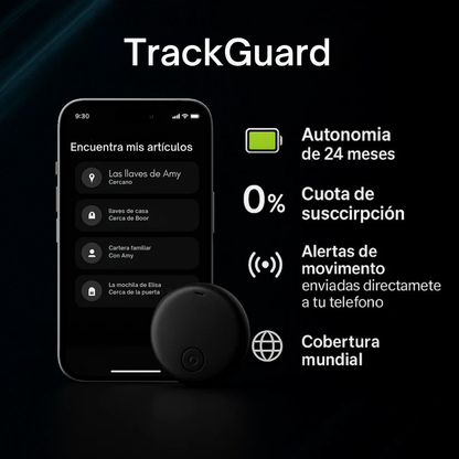 TrackGuard™ – Rastreador GPS preciso sin suscripción