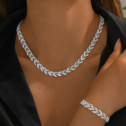 ZELORIA™ – Collar y Pulsera Hojas Luminosas