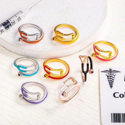 MedHeart™ – Anillo médico con corazón de cristal