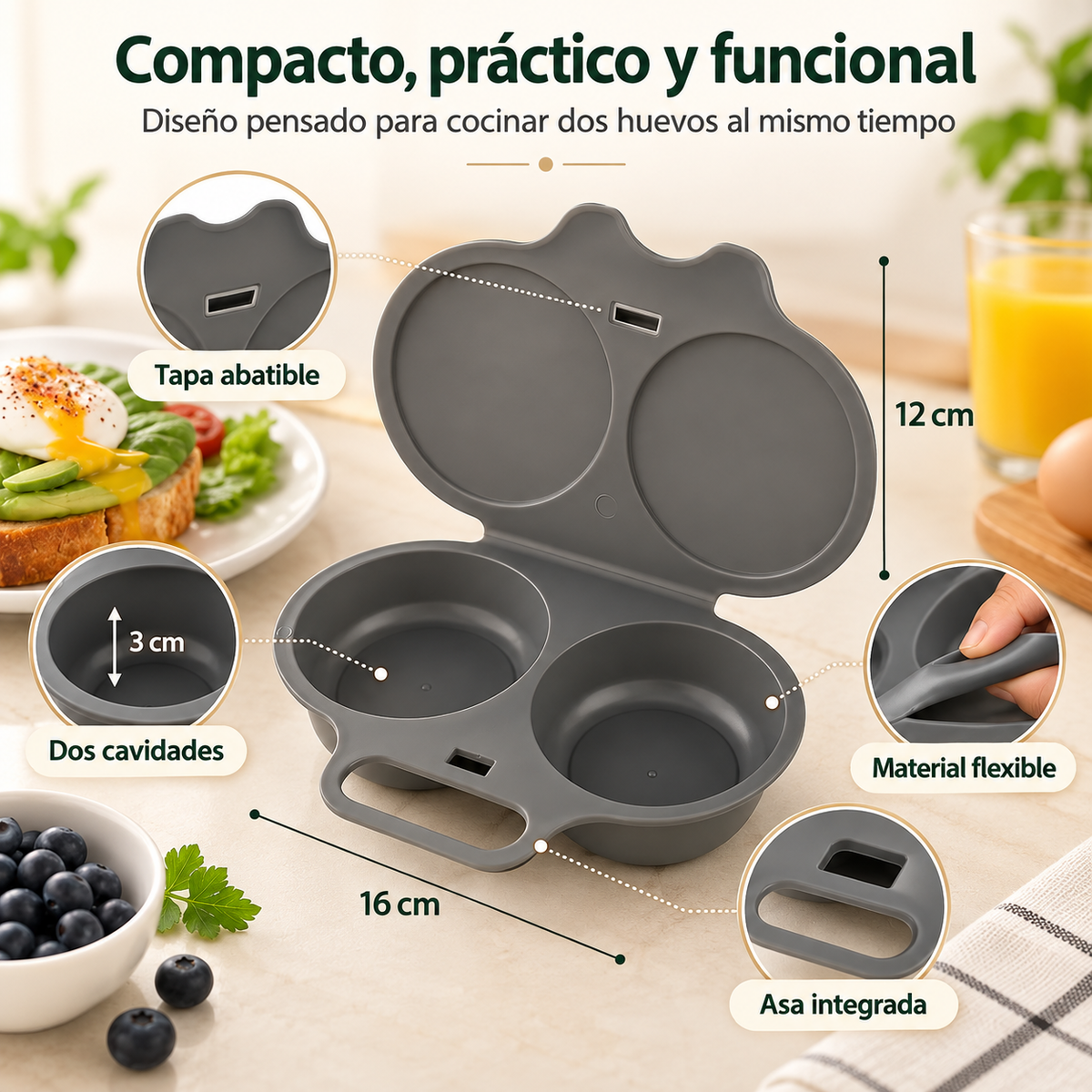 Brivori™ - Cocedor Doble para Huevos