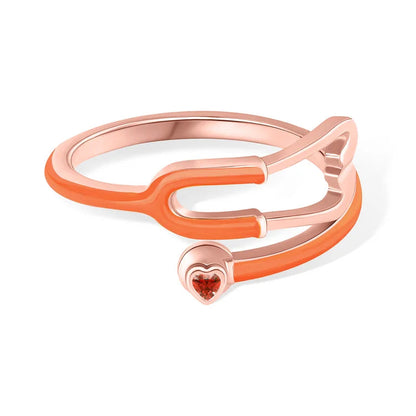 MedHeart™ – Anillo médico con corazón de cristal