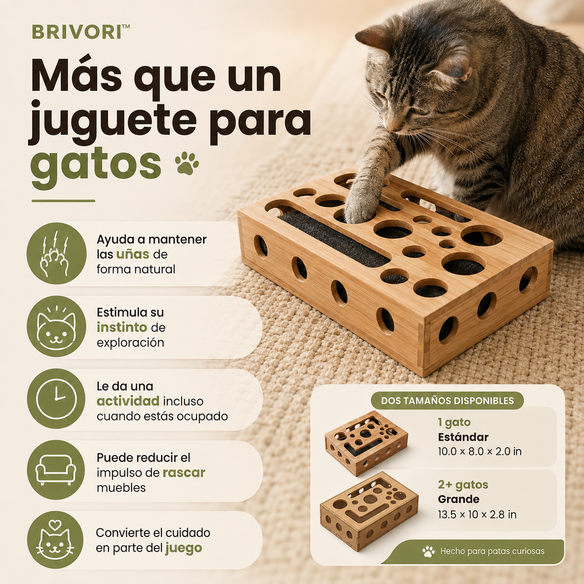 Brivori™ - Limador de Uñas de Madera para Gatos
