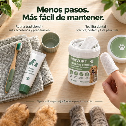 Brivori™ - Toallitas Dentales para Perros y Gatos