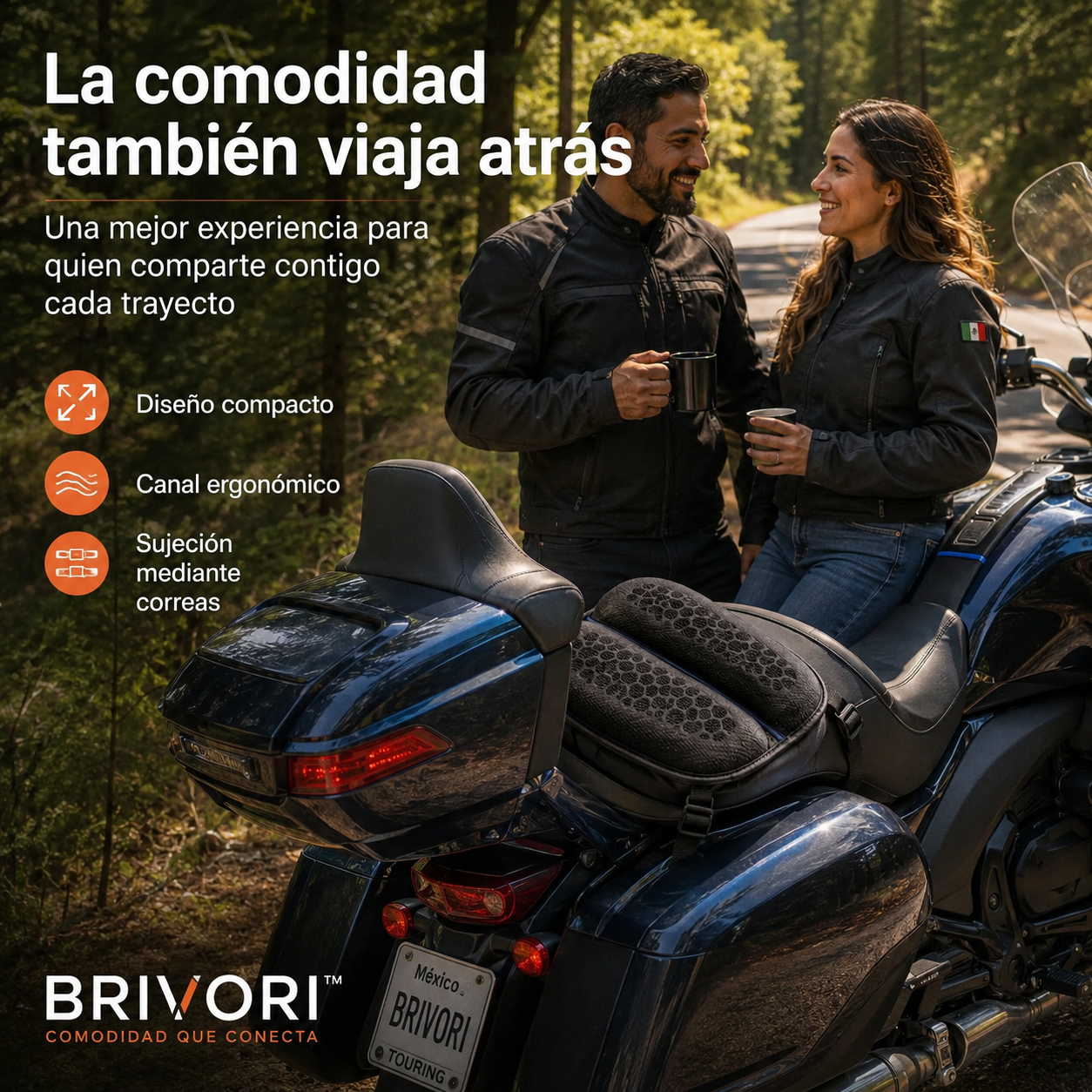 Brivori™ - Asiento Ergonómico para Motociclista