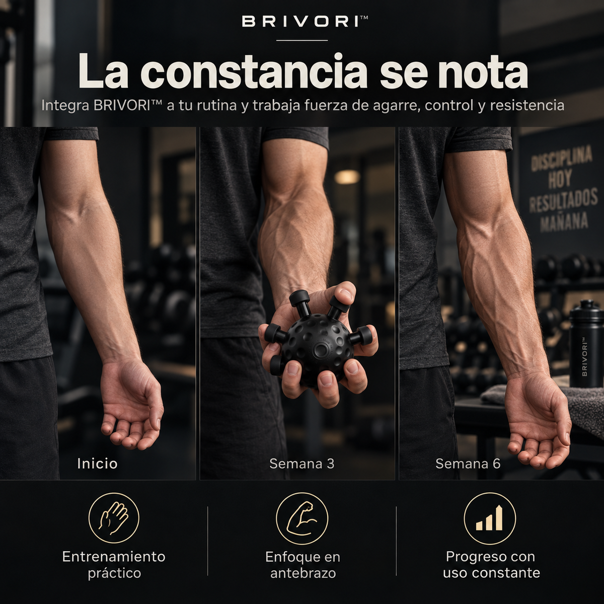 Brivori™ - Entrenador de Antebrazo y Agarre 360°