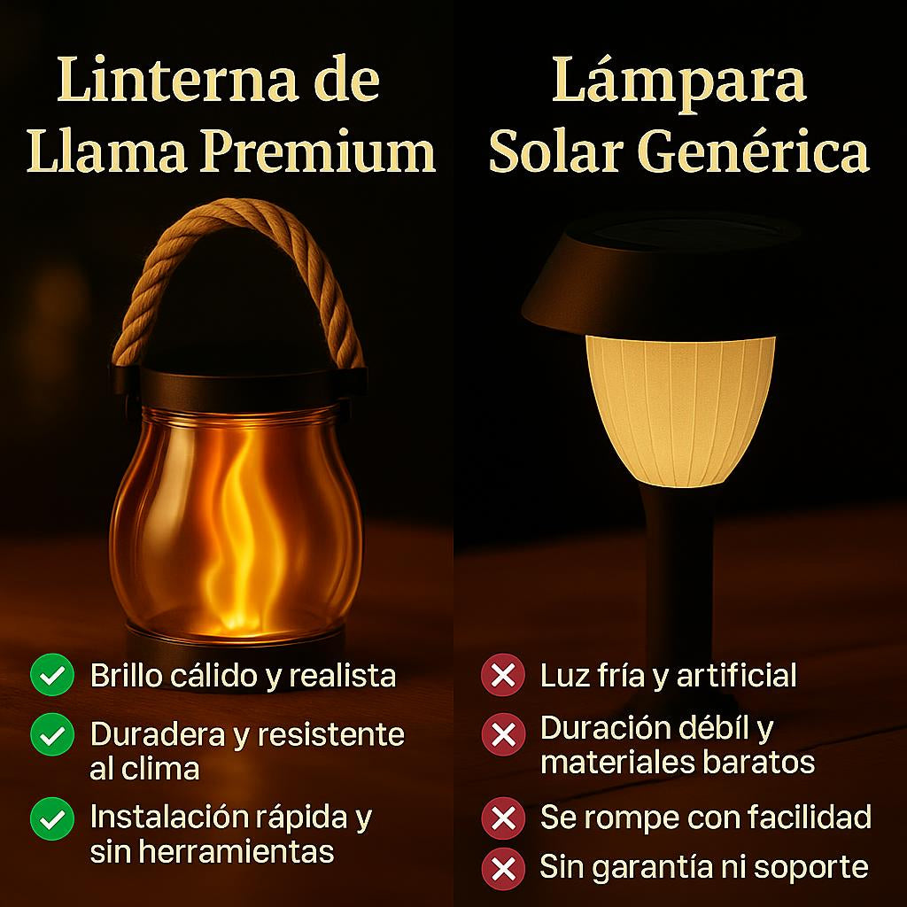 LuzSolar™ – Linterna solar con efecto de llama real