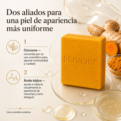 Brivori™ - Jabón Aclarante de Cúrcuma y Ácido Kójico