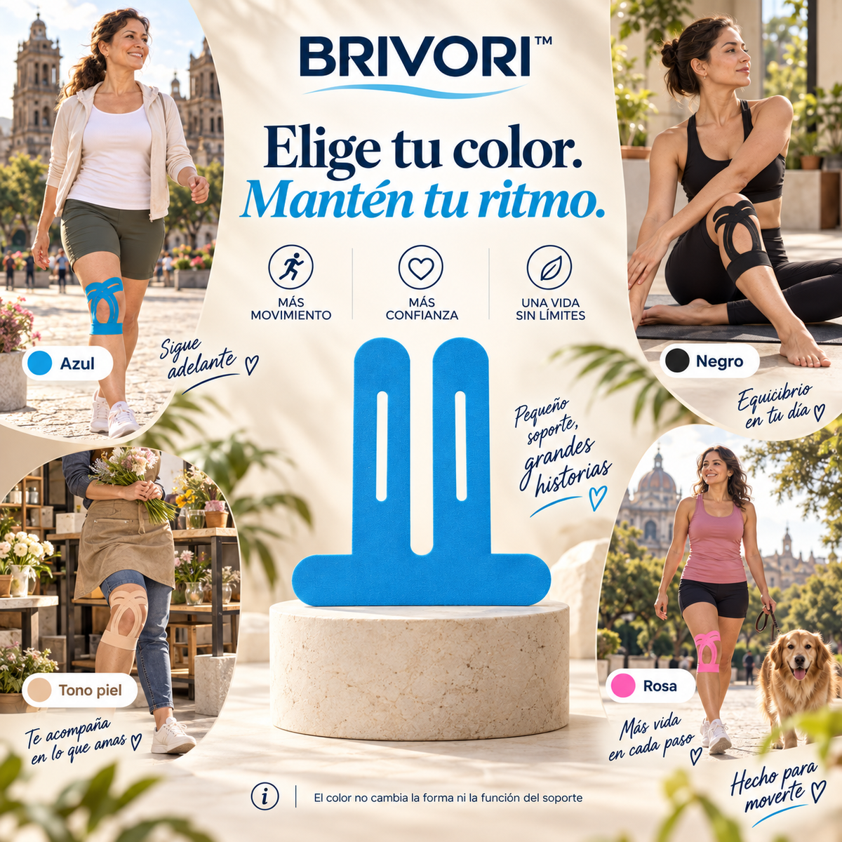 Brivori™ - Cinta Kinesiológica Precortada para Rodilla