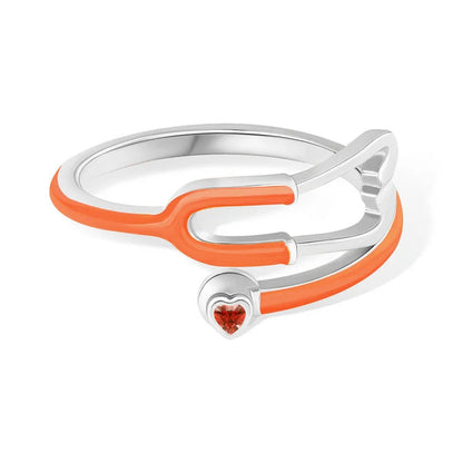 MedHeart™ – Anillo médico con corazón de cristal