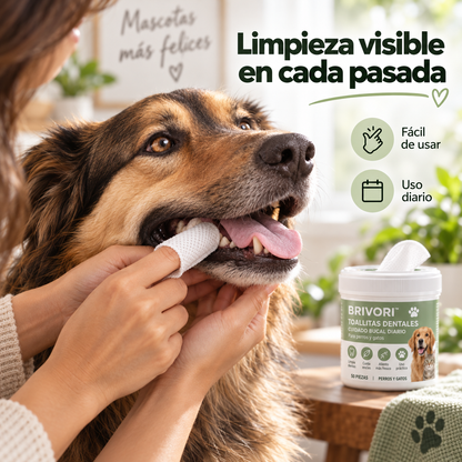 Brivori™ - Toallitas Dentales para Perros y Gatos