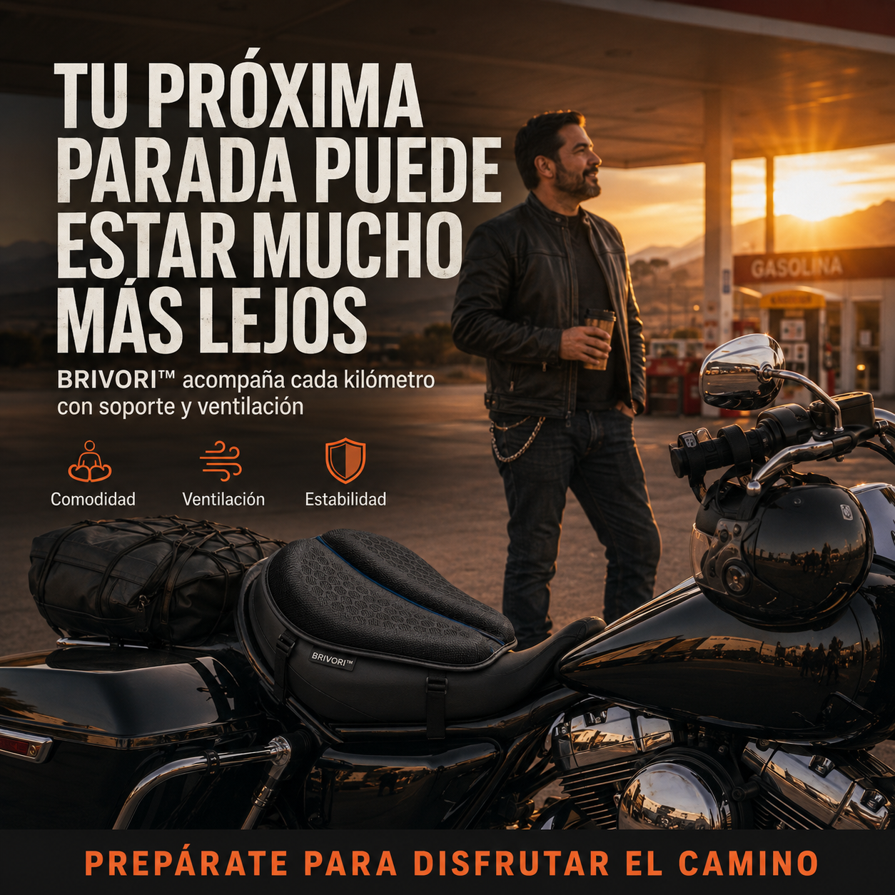 Brivori™ - Asiento Ergonómico para Motociclista
