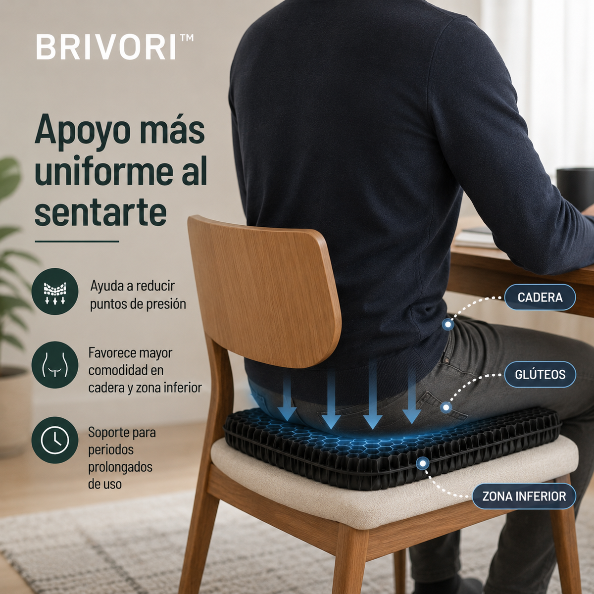 Brivori - Cojín Ortopédico para Alivio de Presión