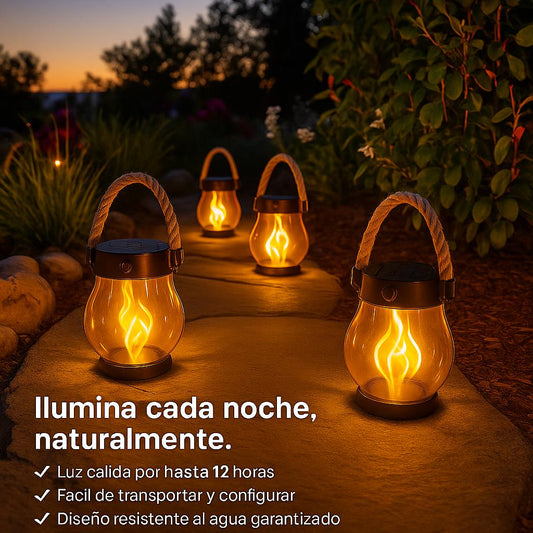 LuzSolar™ – Linterna solar con efecto de llama real