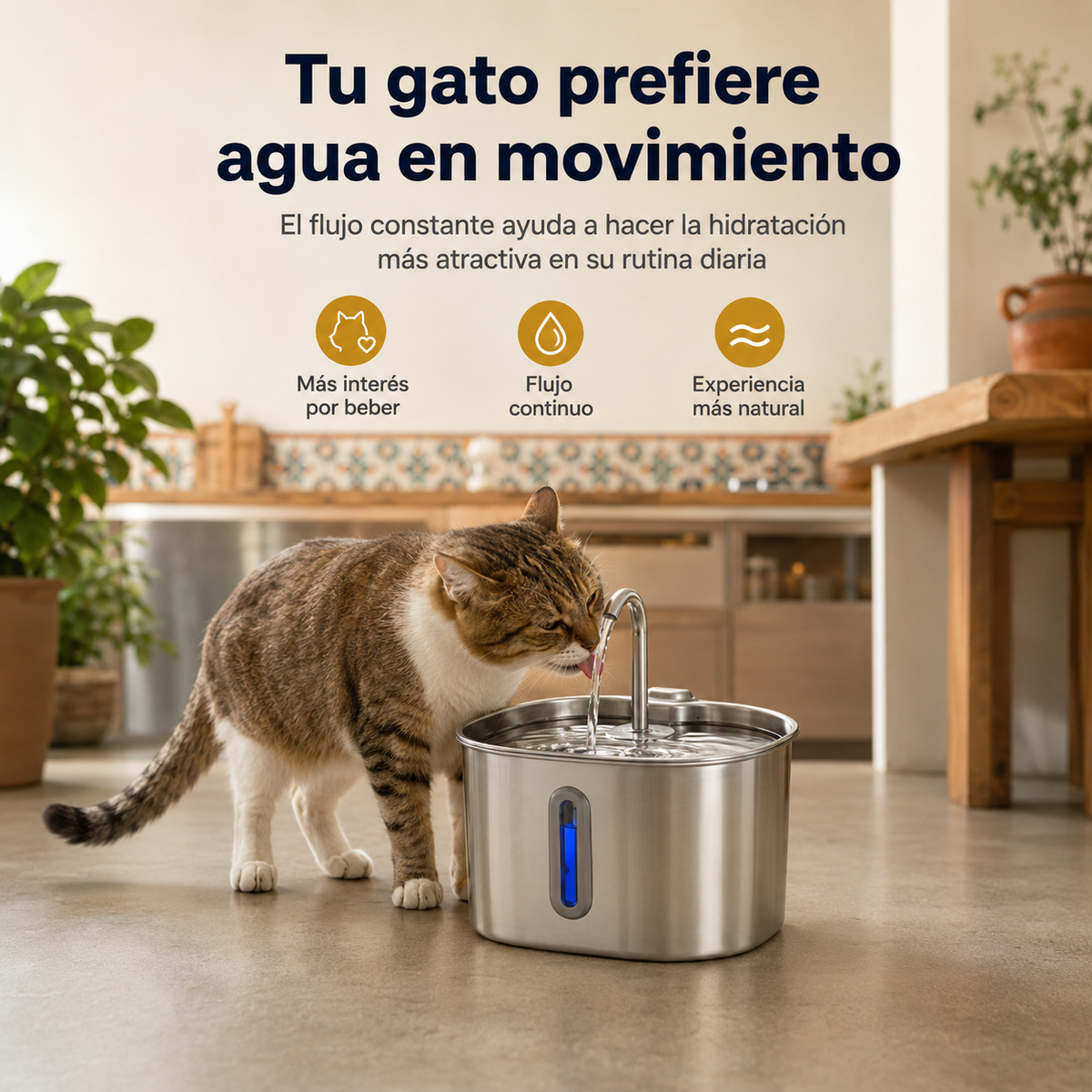 Brivori™ - Fuente de Agua de Acero Inoxidable para Gatos