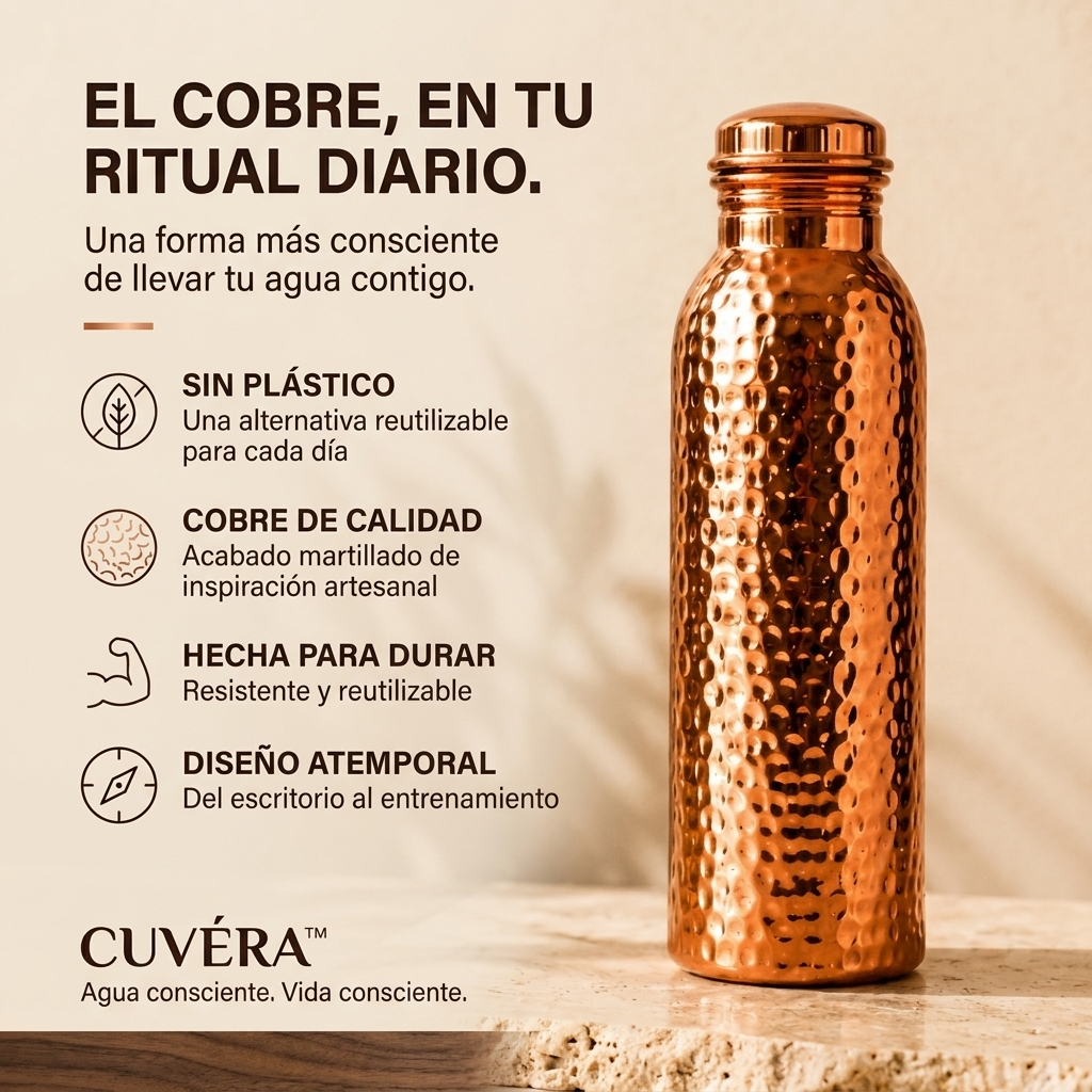 CUVÉRA™ - Botella de agua de cobre puro