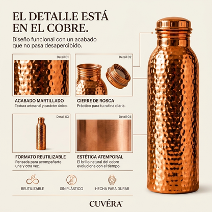 CUVÉRA™ - Botella de agua de cobre puro